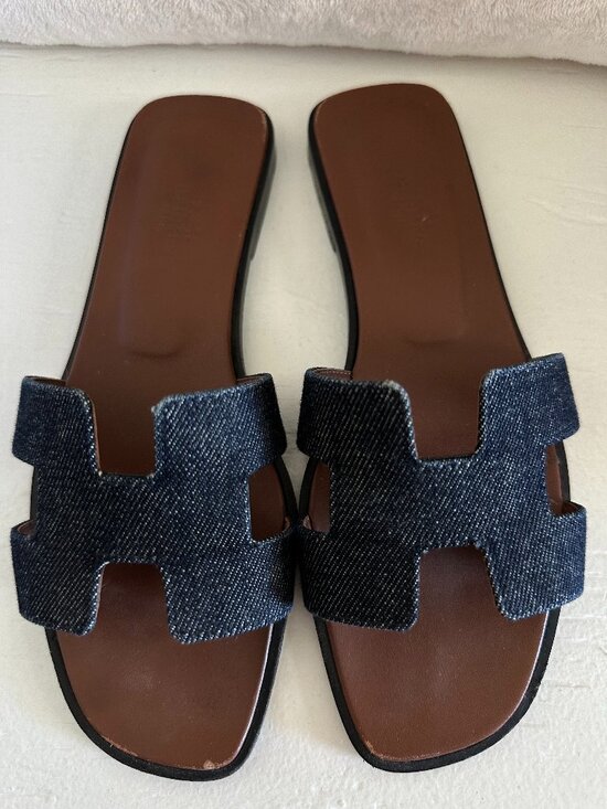 Hermes Shoes - Denim Hermes Sandals